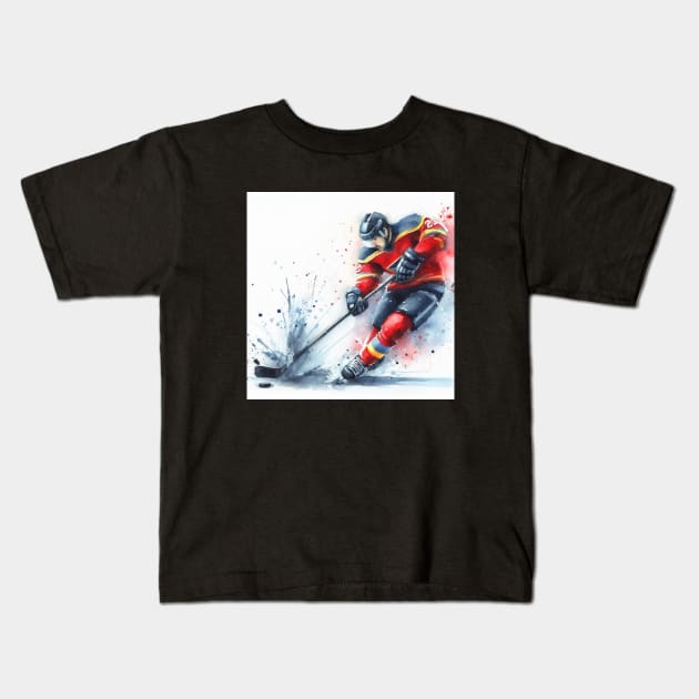 Hockey Slapshot Kids T-Shirt by KayBee Gift Shop